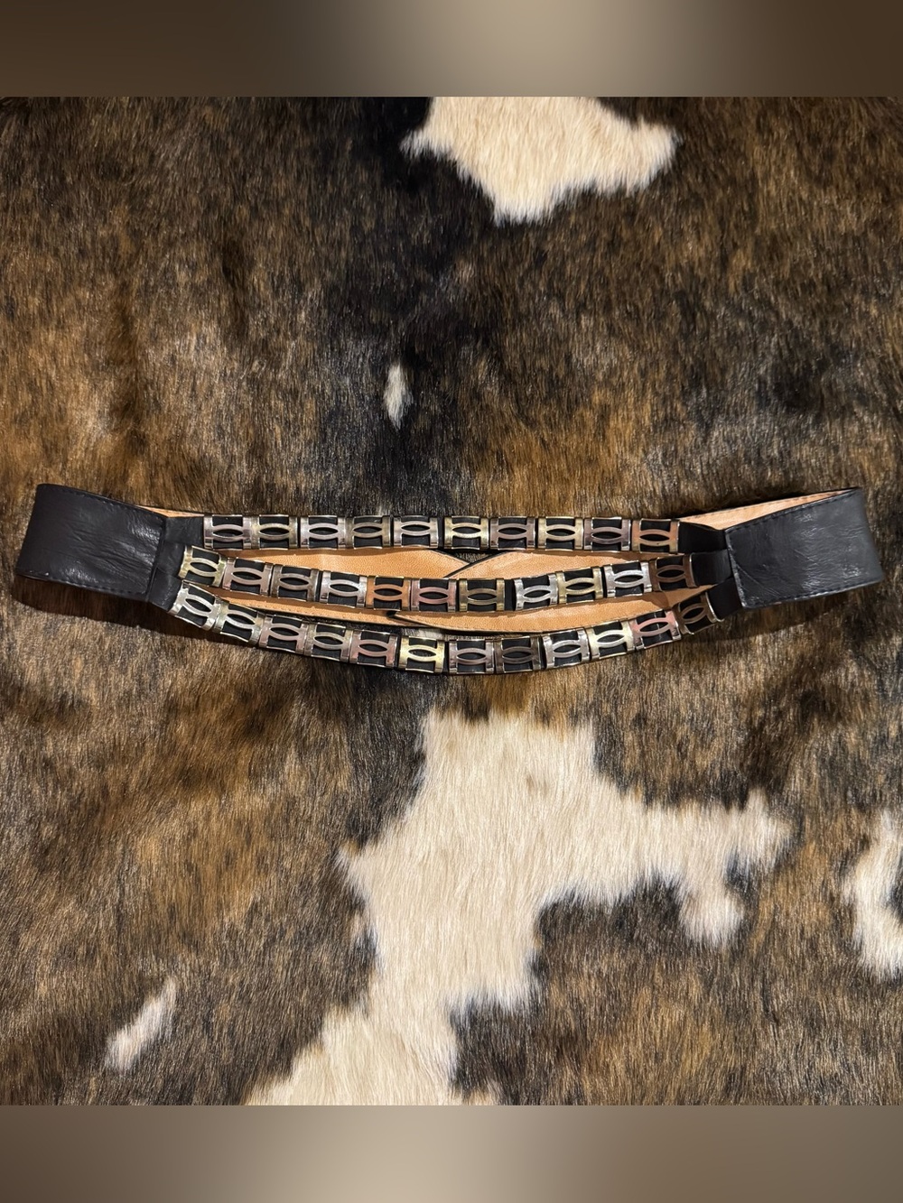 vintage metal tiered belt